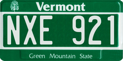 VT license plate NXE921