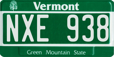 VT license plate NXE938