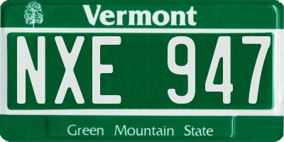 VT license plate NXE947