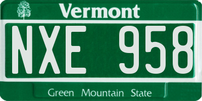 VT license plate NXE958
