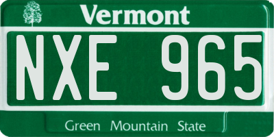 VT license plate NXE965