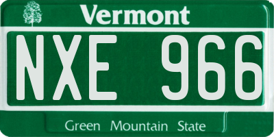 VT license plate NXE966