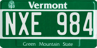 VT license plate NXE984