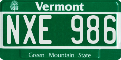 VT license plate NXE986
