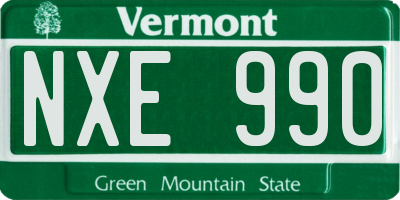 VT license plate NXE990
