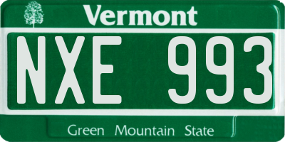VT license plate NXE993