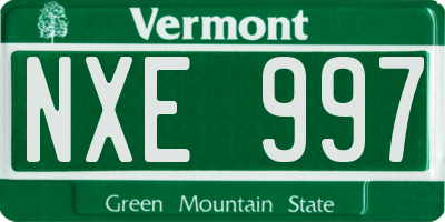 VT license plate NXE997