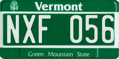 VT license plate NXF056