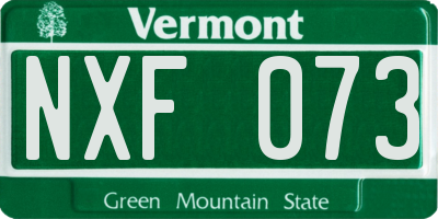 VT license plate NXF073