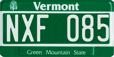VT license plate NXF085