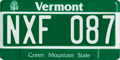 VT license plate NXF087