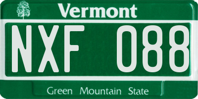 VT license plate NXF088