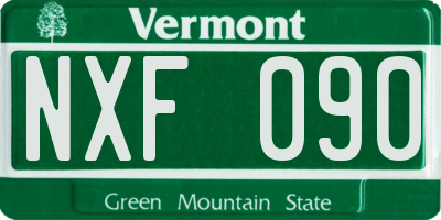 VT license plate NXF090