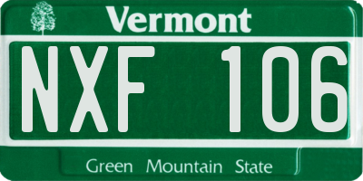 VT license plate NXF106