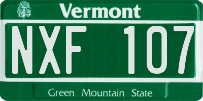 VT license plate NXF107