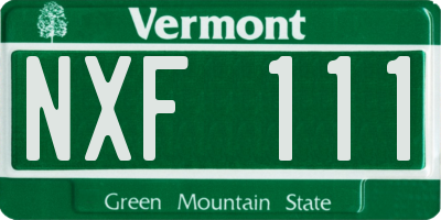 VT license plate NXF111