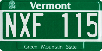 VT license plate NXF115
