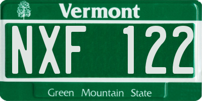 VT license plate NXF122