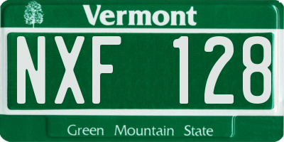 VT license plate NXF128