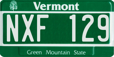 VT license plate NXF129