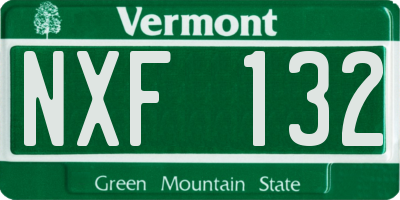 VT license plate NXF132