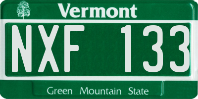 VT license plate NXF133
