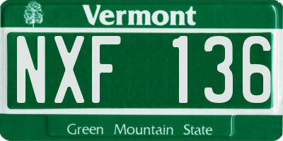 VT license plate NXF136