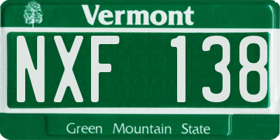 VT license plate NXF138