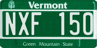VT license plate NXF150