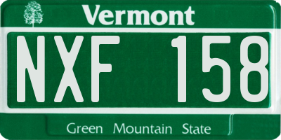 VT license plate NXF158
