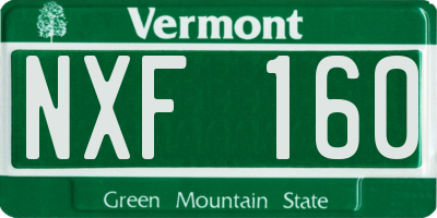 VT license plate NXF160