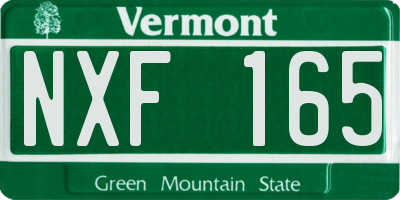 VT license plate NXF165
