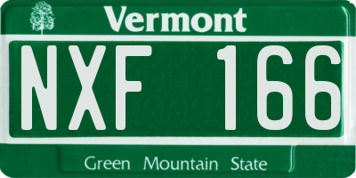 VT license plate NXF166
