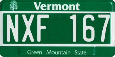 VT license plate NXF167