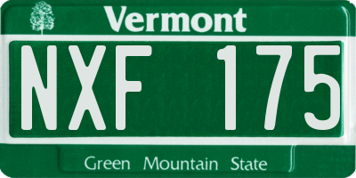 VT license plate NXF175