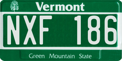 VT license plate NXF186