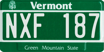 VT license plate NXF187