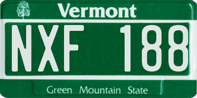 VT license plate NXF188