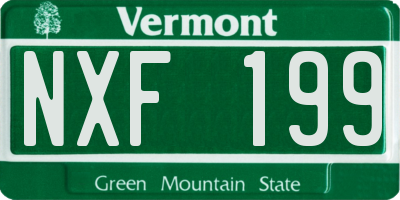 VT license plate NXF199