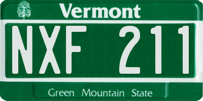 VT license plate NXF211