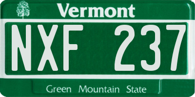 VT license plate NXF237