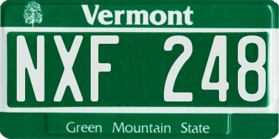 VT license plate NXF248