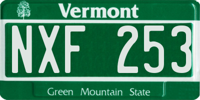 VT license plate NXF253