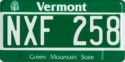 VT license plate NXF258