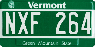 VT license plate NXF264