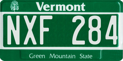 VT license plate NXF284