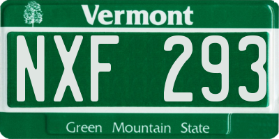 VT license plate NXF293