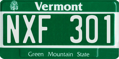 VT license plate NXF301