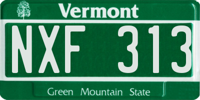 VT license plate NXF313