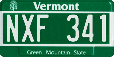 VT license plate NXF341